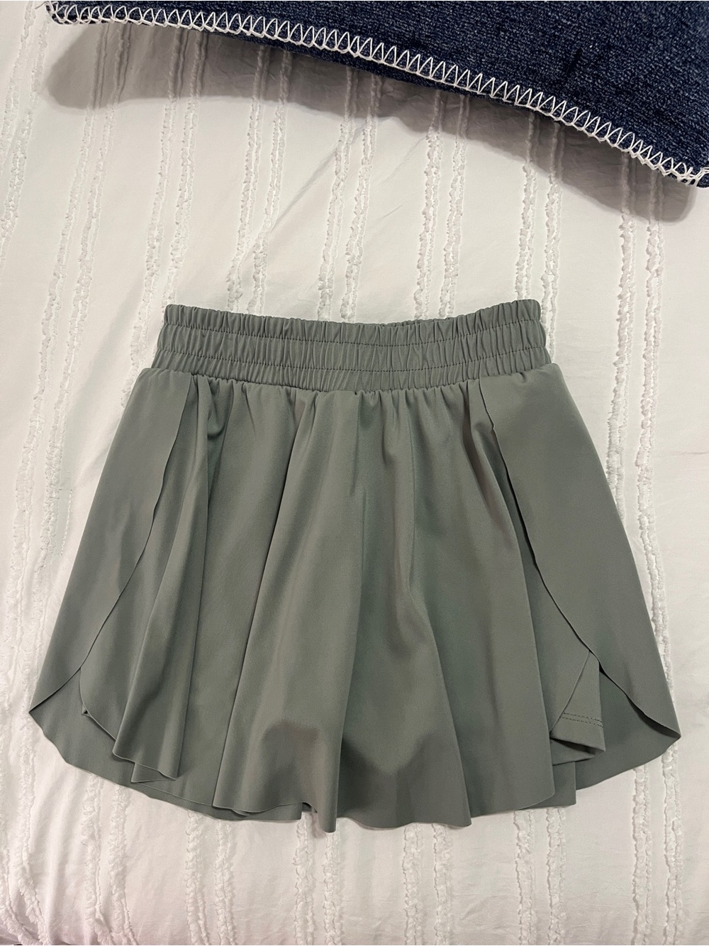 Flowy Sage Green Women's Skort with Elastic Waist